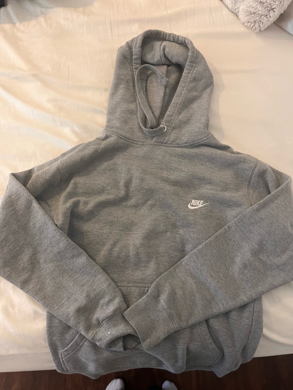 Nike Heather Gray Logo Hooded Sweatshirt